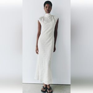 Zara Long Embroidered Dress
